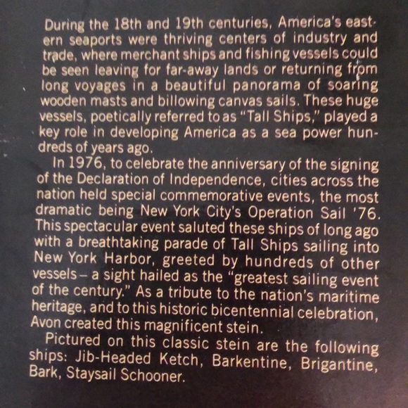 NIB 1982 Avon limited edition ship design beer stein handcrafted in Brazil. - Picture 10 of 16